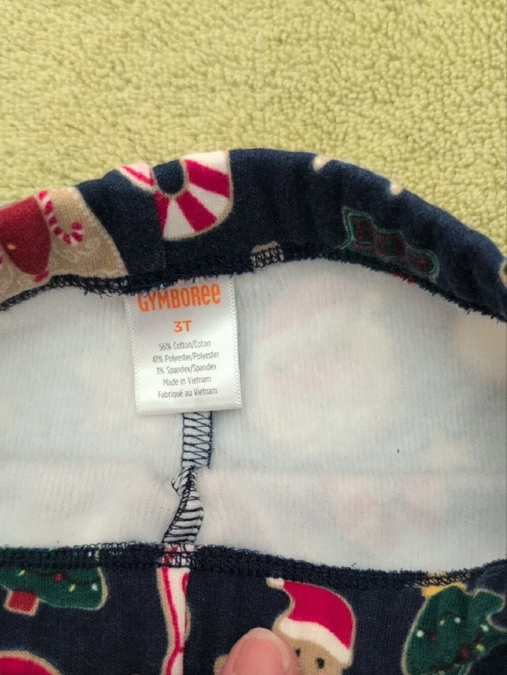 Gymboree Navy Holiday Print Leggings with Festive Multi-Color Icons